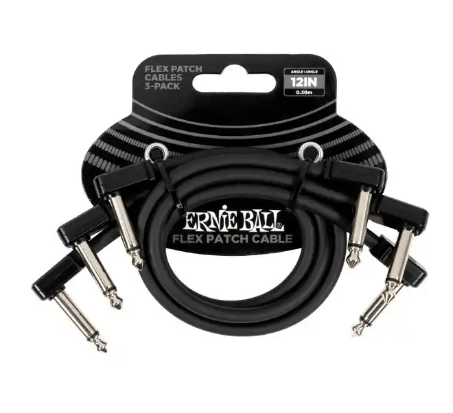 ERNIE BALL EB 6445 Kabel gitarowy efektowy jack-jack 3-pack 30,48cm Nowość