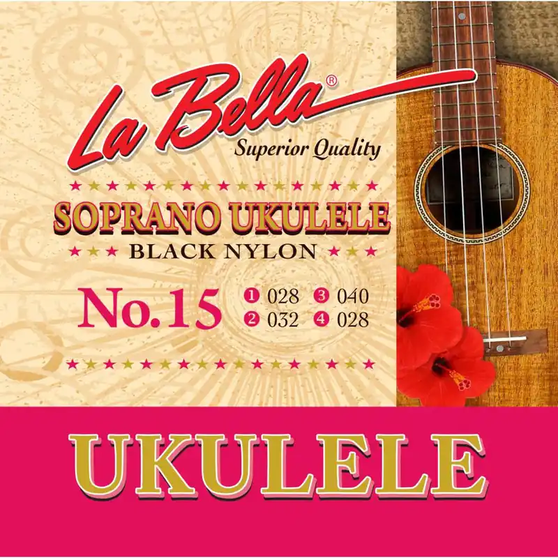 LaBella No.15 Struny do Ukulele Sopranowe Black Nylon Wyjątkowa oferta