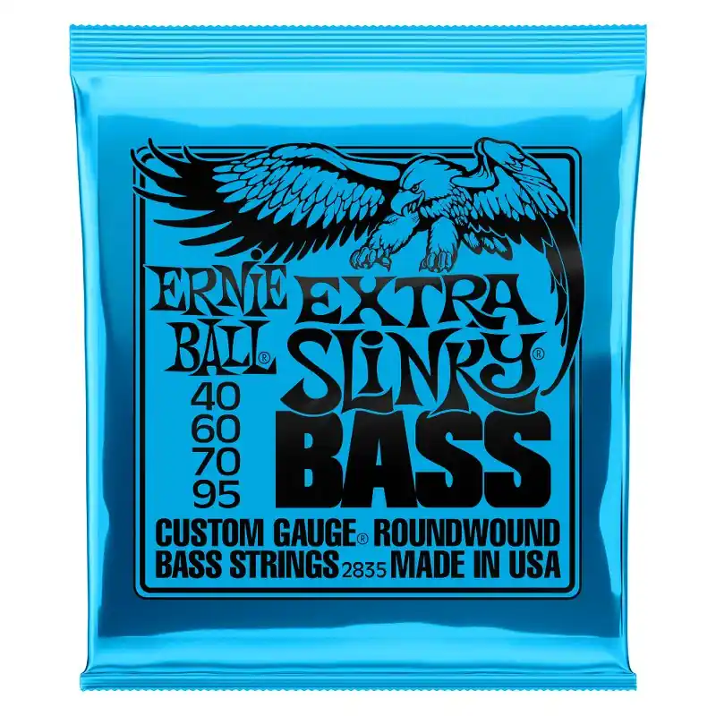 Zamów teraz ERNIE BALL EB 2835 Extra Slinky struny do gitary basowej 4 strunowej 40-95