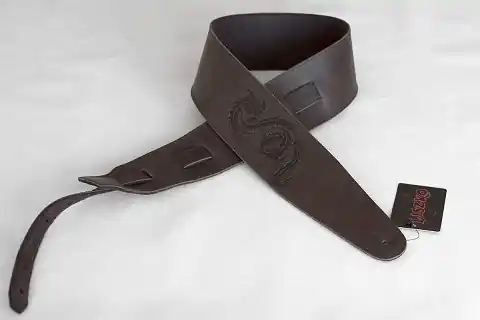LISZKO EMBOSSED 05 pasek skórzany do gitary BRĄZOWY SMOK Do wyczerpania zapasów