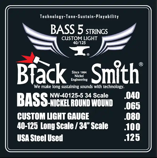 Black Smith NW-40125-5 34" struny do gitary basowej 40-125 STANDARD CUSTOM LIGHT Obniżka ceny