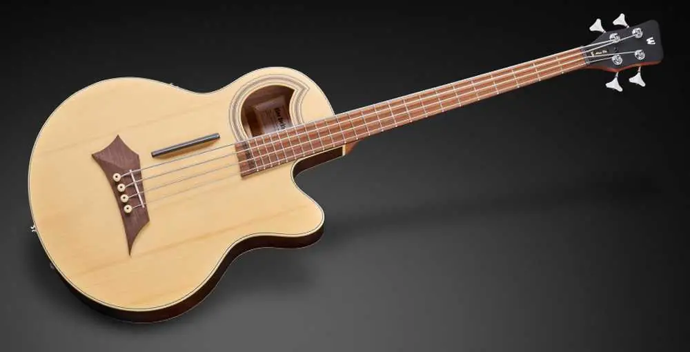 Nowość ROCKBASS by Wariwck ALIEN DELUXE Hybrid Thinline, 4-String - Natural Transparent Satin, akustyczna gitara basowa