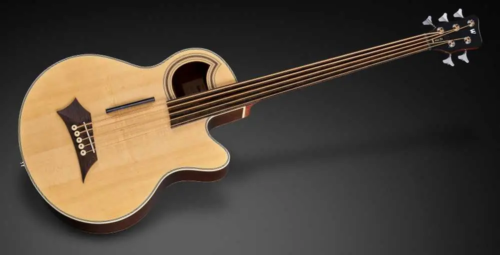 ROCKBASS by Warwick ALIEN Deluxe, 5-String, Fretless - Natural Transparent High Polish, basowa gitara akustyczna Wysoka jakość