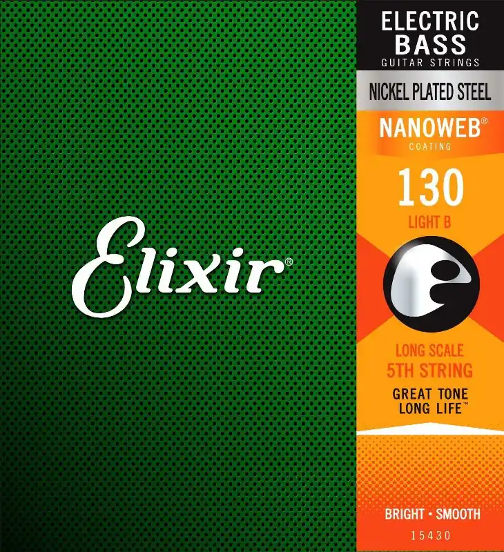 Premium ELIXIR NanoWeb Light B 130 Long Scale struna 5 do gitary basowej 15430
