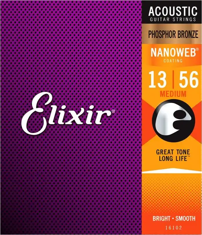 Tylko do końca tygodnia ELIXIR NanoWeb Phosphor Bronze Medium 13-56 struny do gitary akustycznej 16102