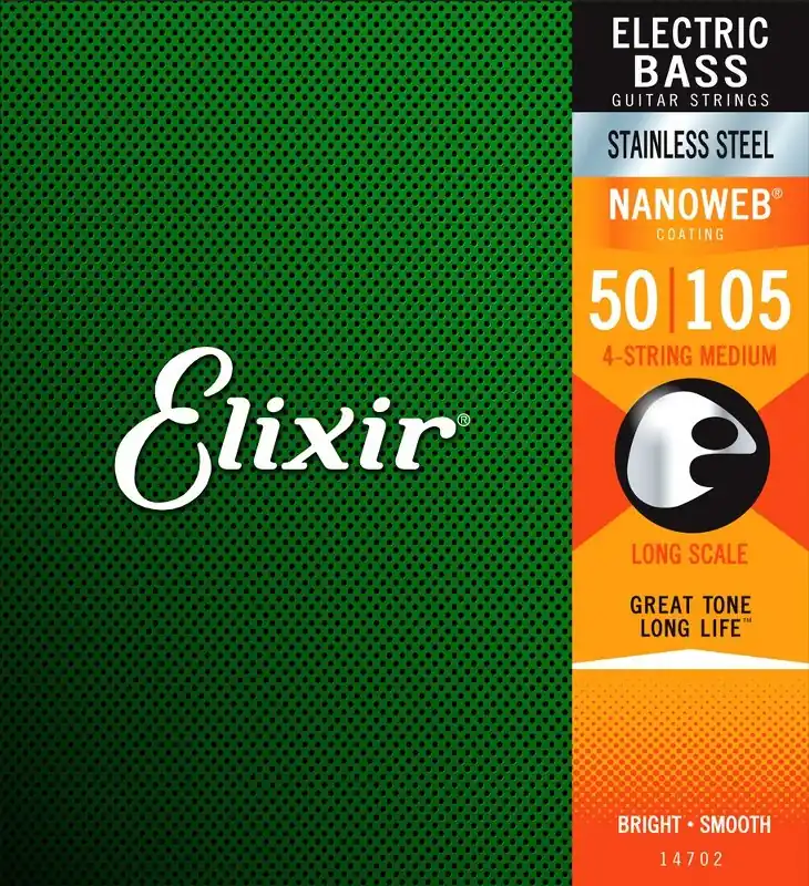 Wysoka jakość ELIXIR NanoWeb 50-105 Heavy/Long Scale Struny do gitary basowej 4-strunowej 14702