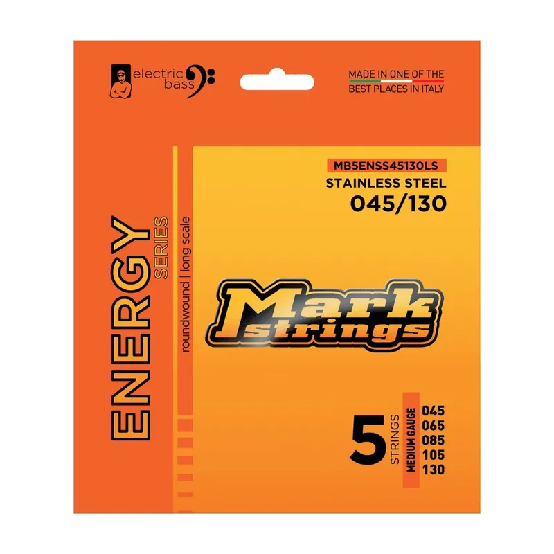 MarkBass 5 ENERGY 45-130 Stainless steel - Struny Do Gitary Basowej (MB5ENSS45130LS) Promocja
