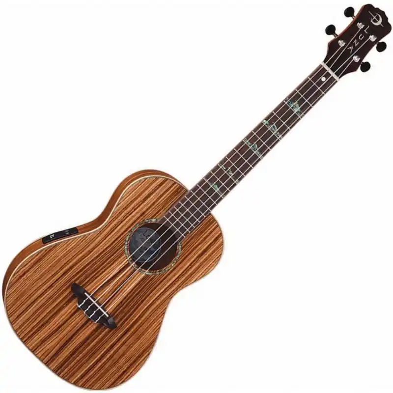 Wyprzedaż LUNA Uke High Tide Baritone A/E Zebrawood elektryczne ukulele barytonowe