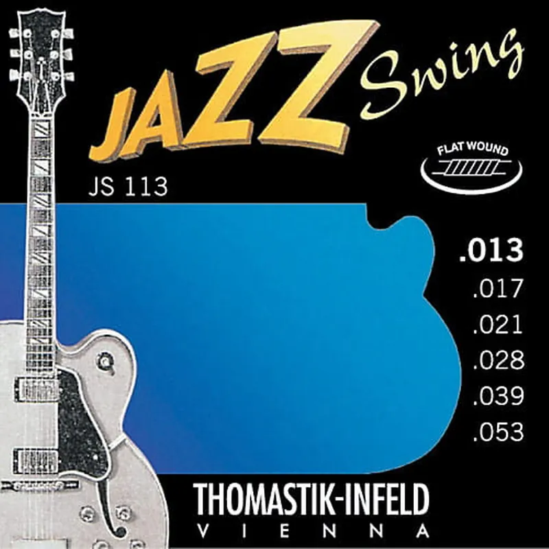 Super okazja THOMASTIK JS113 JAZZ SWING JAZZ GUITAR - Struny do gitary elektrycznej flatwound 13-53 (szlifowane)