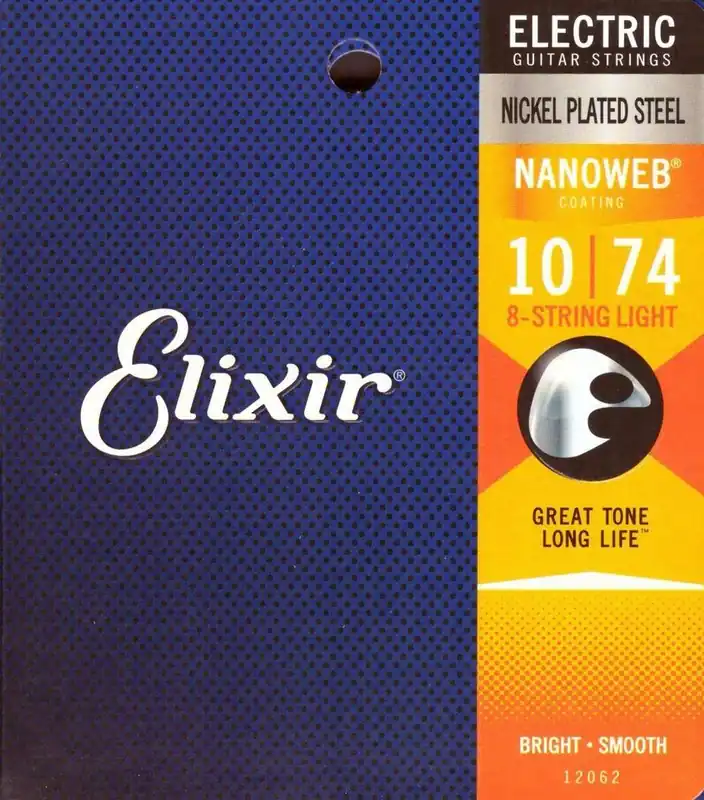 Nowość ELIXIR NANOWEB 10-74 Struny do gitary elektrycznej 8-mio strunowej 12062