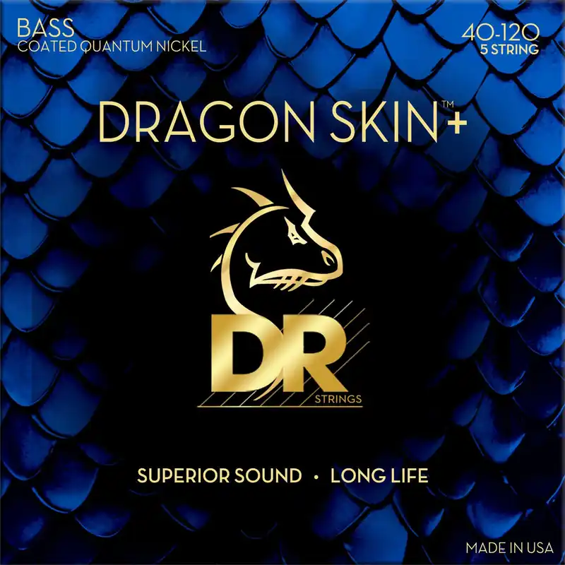 DR Strings Dragon Skin+ Coated Nickel 5-String Light DBQ5-40 - Struny do gitary basowej 5-strunowej 40-120 Cena promocyjna