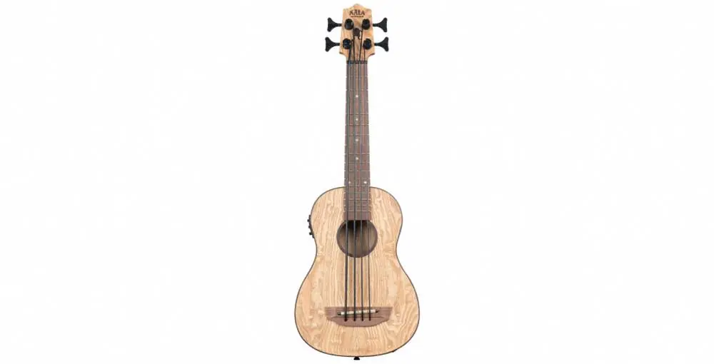 Ostatnie sztuki KALA KA U-BASS Burled Tamo Ash - ukulele basowe z pokrowcem