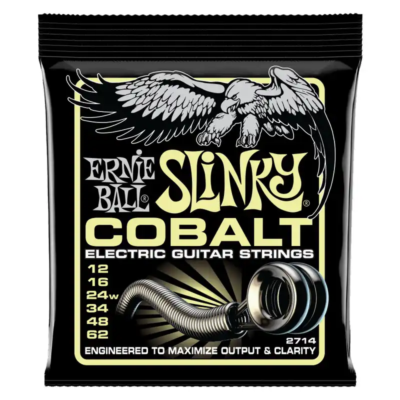 Nie przegap ERNIE BALL EB 2714 Struny do gitary elektrycznej Mammoth Slinky Cobalt 12-62