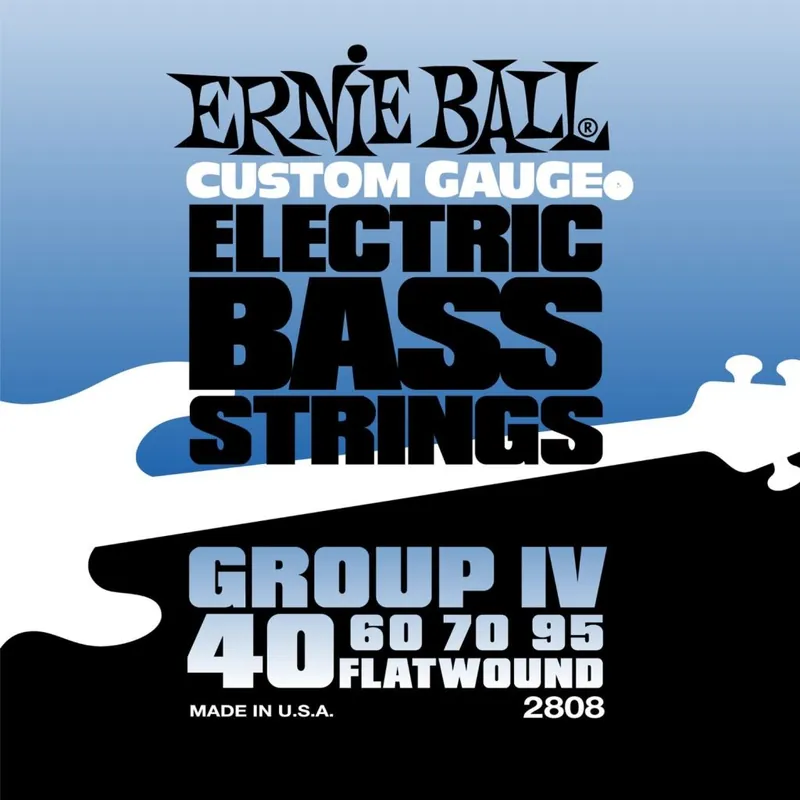 Nie przegap ERNIE BALL EB 2808 FLATWOUND BASS Struny do gitary basowej Flatwound 40-95