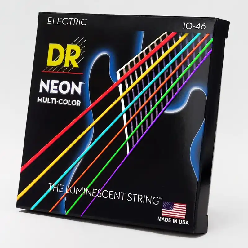 DR NMCE10 NEON MULTI COLOR - Struny do gitary elektrycznej 10-46 Popularny