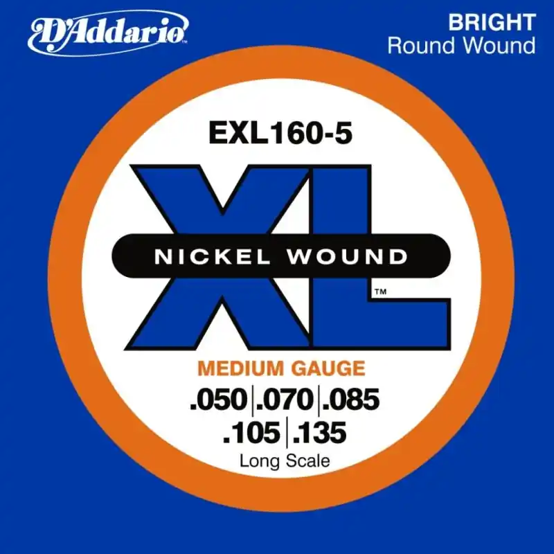 Popularny D’Addario EXL160-5 struny do gitary basowej 50-135