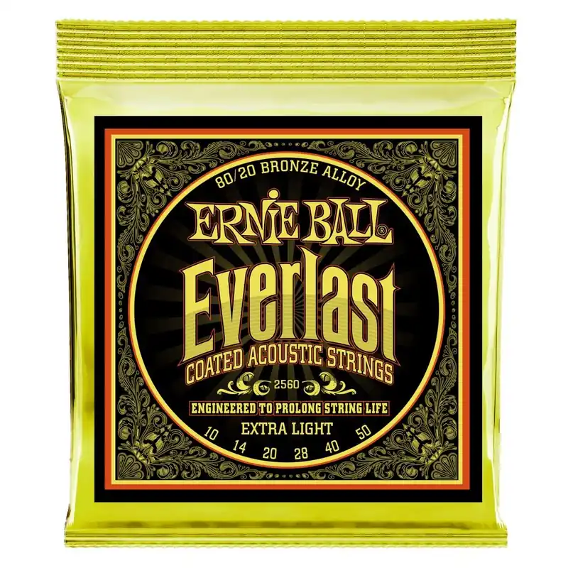 Nowy ERNIE BALL EB 2560 EVERLAST Bronze Powlekane Struny do gitary akustycznej 10-50
