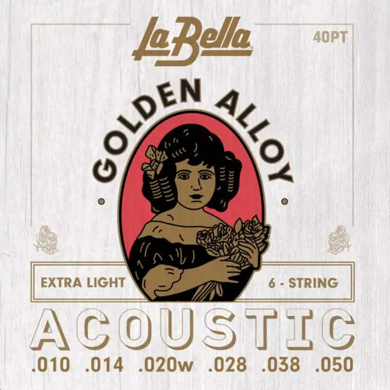 LaBella 40PT Golden Alloy struny do gitary akustycznej 10-50 Premium
