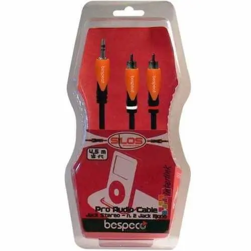 Wybór klientów Bespeco SLYMSR180 – kabel jack 3,5 mm stereo – 2x RCA 1,8 m