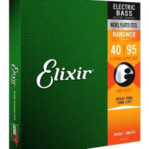 Elixir 14002 NanoWeb Long Scale 40-95 – struny do gitary basowej Wysoka jakość