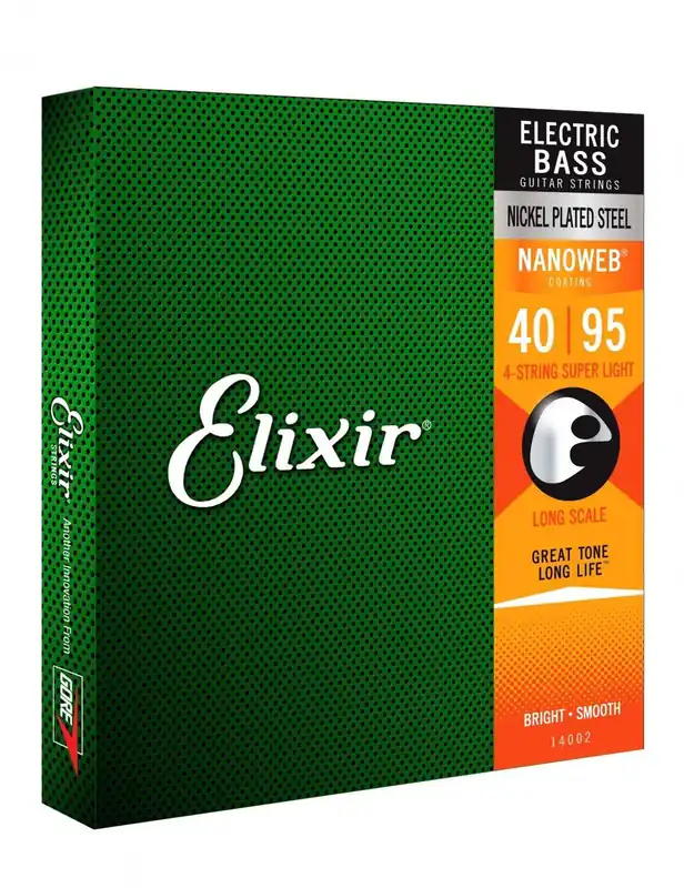 Elixir 14002 NanoWeb Long Scale 40-95 – struny do gitary basowej Wysoka jakość