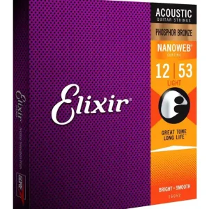 Elixir 16052 NanoWeb Light 12-53 – struny do gitary akustycznej Oferta limitowana