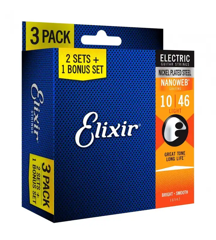 Do wyczerpania zapasów Elixir 16542 NanoWeb Light 10-46 Pack 2+1