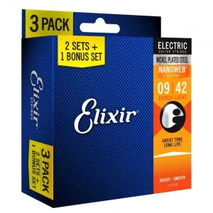 Elixir 16540 Super Light 9-42 – struny do gitary elektrycznej 2+1 Dostępne od ręki