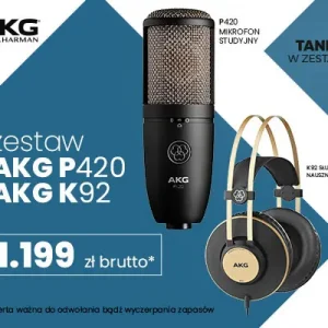 Oferta limitowana Zestaw AKG P420 + K420 - Mikrofon pojemnościowy + słuchawki nagłowne