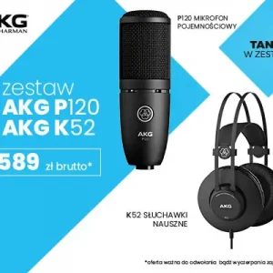 Zestaw AKG P120 + K52 - Mikrofon pojemnościowy + słuchawki nagłowne Dodaj do koszyka