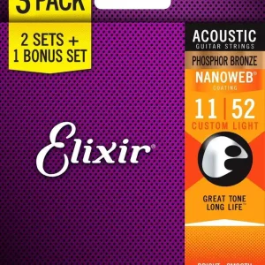 Elixir 16544 Custom Light Phosphor Bronze (11-52) NW Szybka dostawa