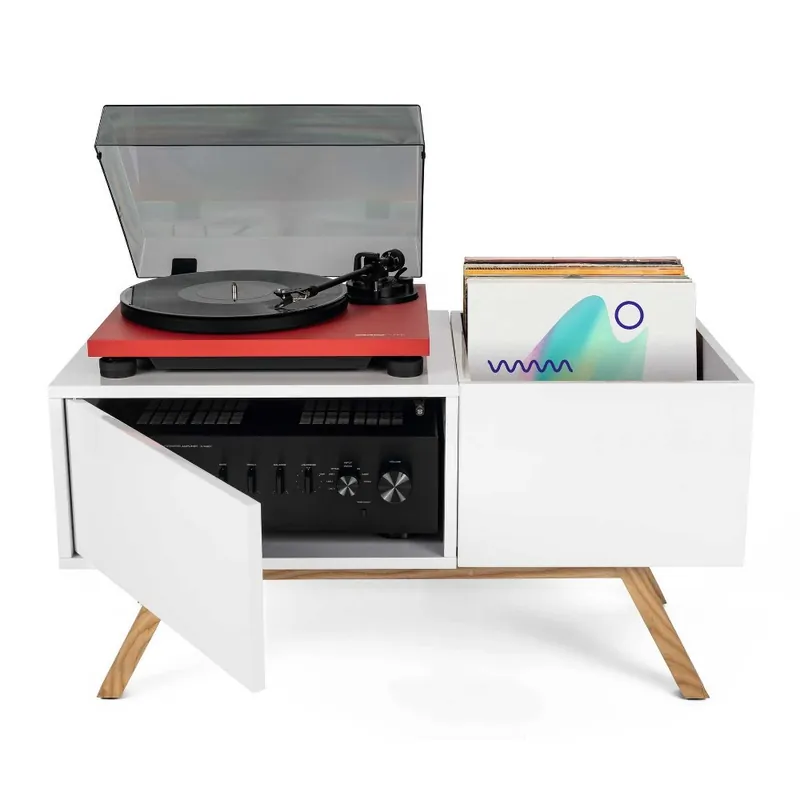 Szybka dostawa GLORIOUS Turntable Lowboard - Stylowa drewniana szafka na gramofon