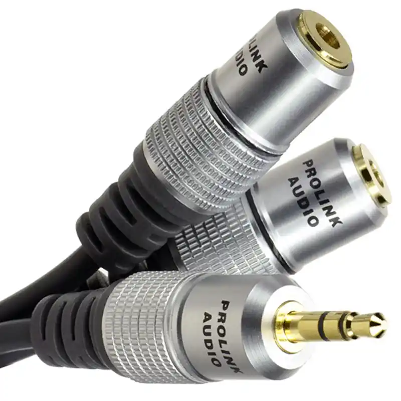 Szybka wysyłka PROLINK TCV 2455 EX 3.5STR-2GN 3.5STR 0.2M Rozgałęziacz mini jack 3,5 mm stereo z serii Prolink Exclusive
