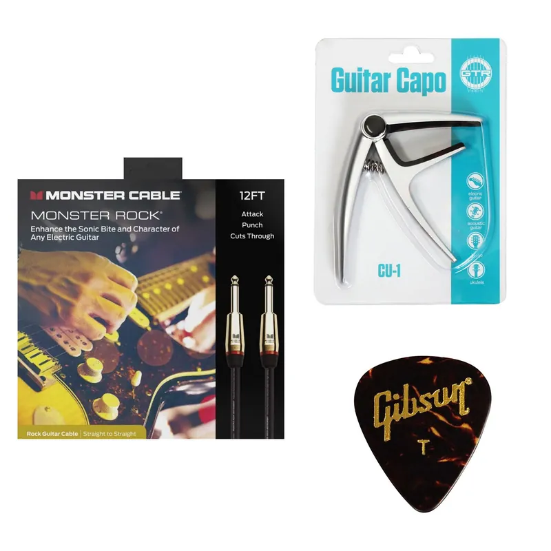 Zestaw Gitarzysty - Kabel 3,6m + Kapodaster + Kostki Ostatnia szansa