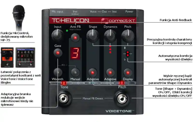 Darmowy zwrot TC HELICON VOICE TONE CORRECT XT procesor wokalowy