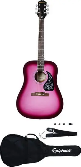 Ostatnia szansa Zestaw Epiphone Starling Acoustic Guitar Player Pack Hot Pink Pearl