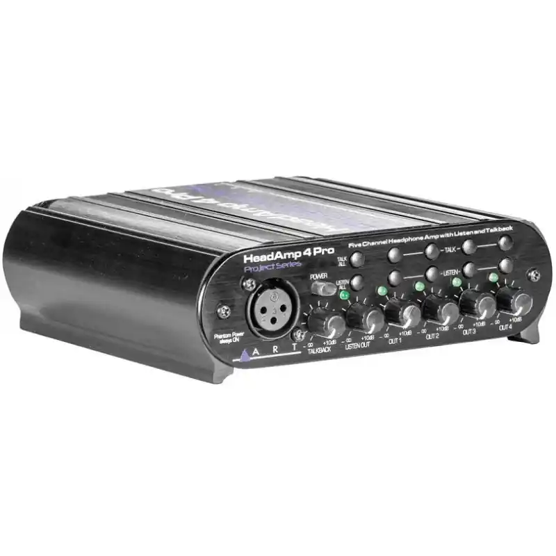 Oferta czasowa ART HEADAMP4 pro Stereofoniczny wzmacniacz słuchawkowy, 5 wyjść jak 1/4", AUX, Talkback