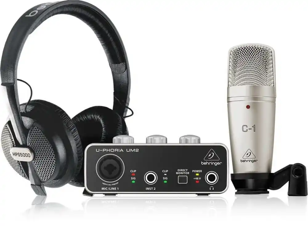 Kup teraz BEHRINGER U-PHORIA STUDIO - Zestaw do homerecordingu, interfejs U-PHORIA UM2+ mikrofon C-, +słuchawki HPS5000