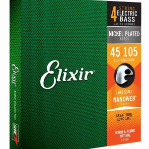 Elixir 14087 – struny do gitary basowej 45-105 NW Extra Long Popularny