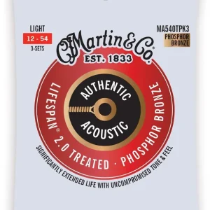 Do wyczerpania zapasów Martin MA540T Light 12-54 PACK3 – struny fosforobrąz do gitary akustycznej