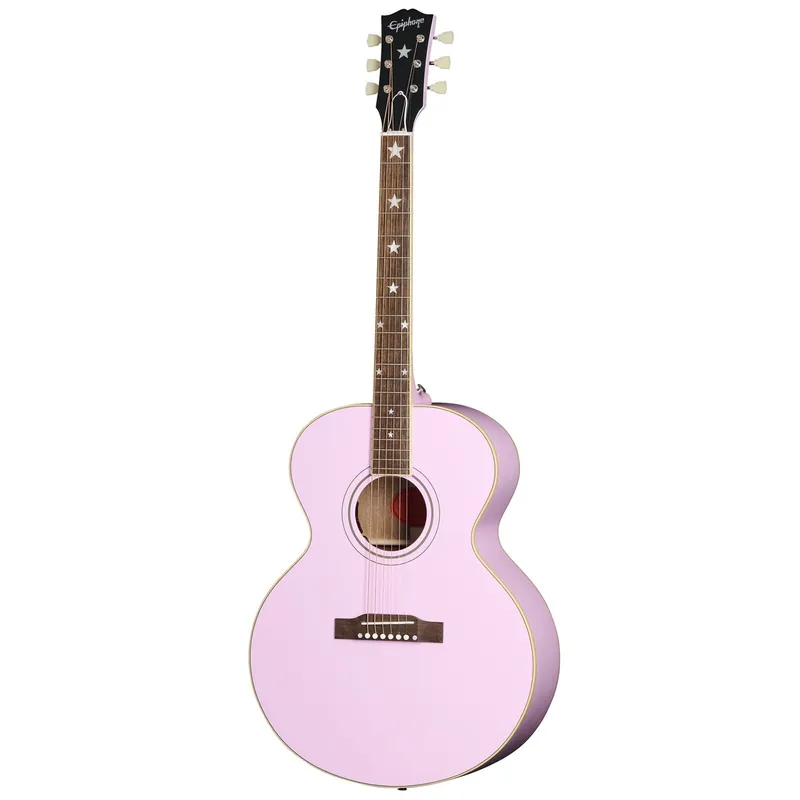 Łatwy zwrot Epiphone J-180 LS (Incl. Hard Case) Pink gitara elektro-akustyczna