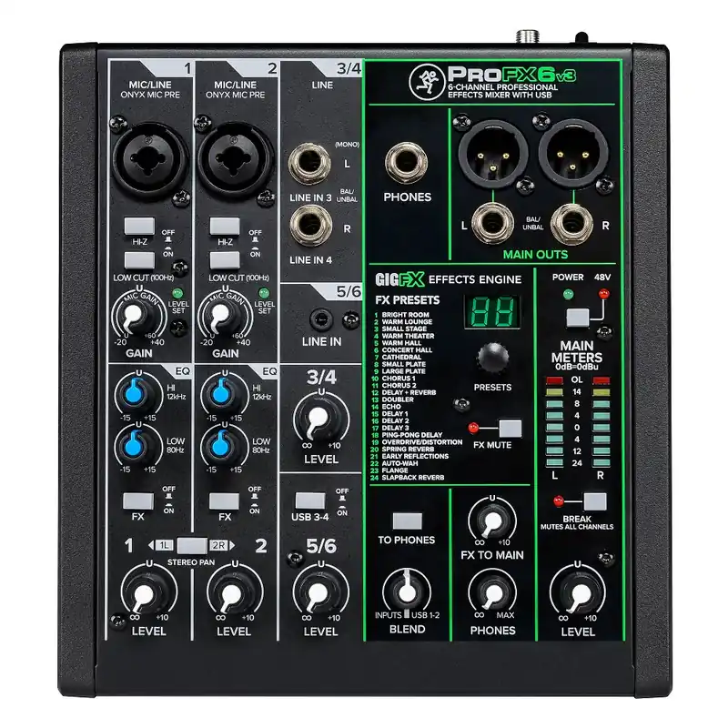 MACKIE ProFX6 v3 - analogowy mikser z efektami oraz interfejs USB 2×4 I/O Wyjątkowa oferta