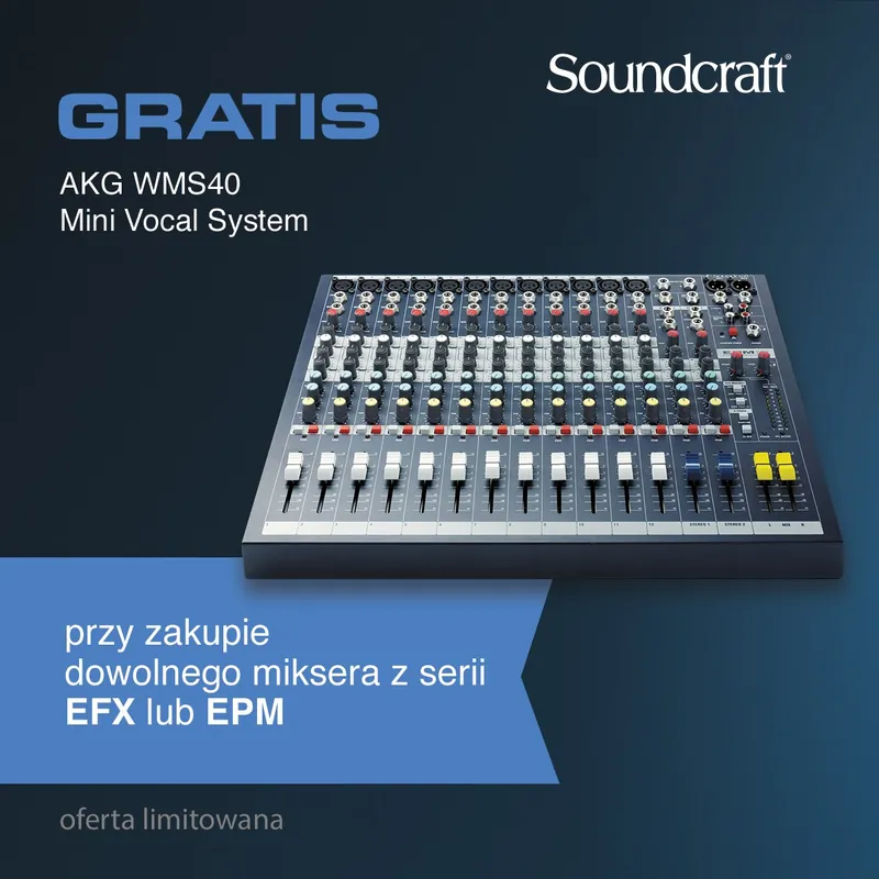 Ostatnie sztuki Soundcraft EFX8 - Analogowa konsoleta mikserska, procesor efektów