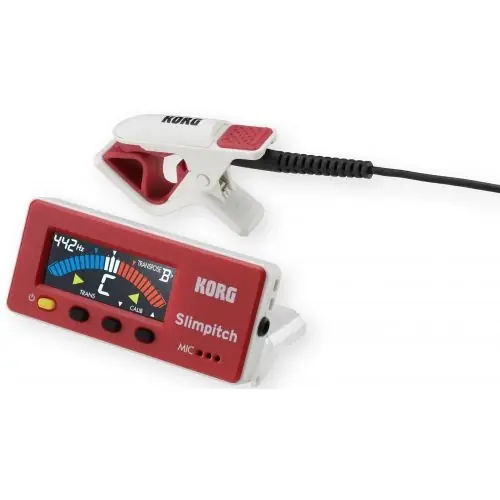 Korg Slimpitch RW - biało-czerwony tuner chromatyczny z mikrofonem na klipsie i kolorowy wyświetlaczem Cena promocyjna
